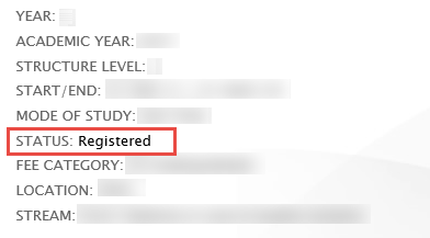 Registration Status