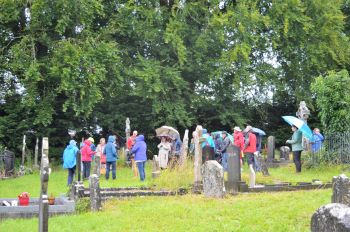 Tour of Ballintubber graveyard by Mary Timoney as part of the RSAI Explorers' Excursion, Summer, 6 July 2023. 