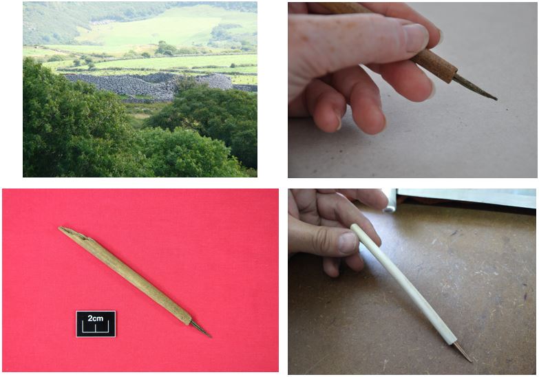 11th century ink pen discovered during archaeological excavations at Caherconnell cashel in the Burren of Co. Clare by Dr Michelle Comber. 