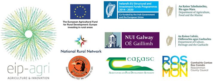 Logos for EIP-Agri Farming Rathcroghan Project 2018