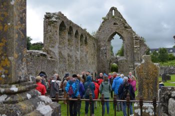 Roscommon Abbey tour as part of RSAI Explorers' Excursion Summer 2023 (4 July 2023) led by Dr Kieran O'Conor, Archaeology. 