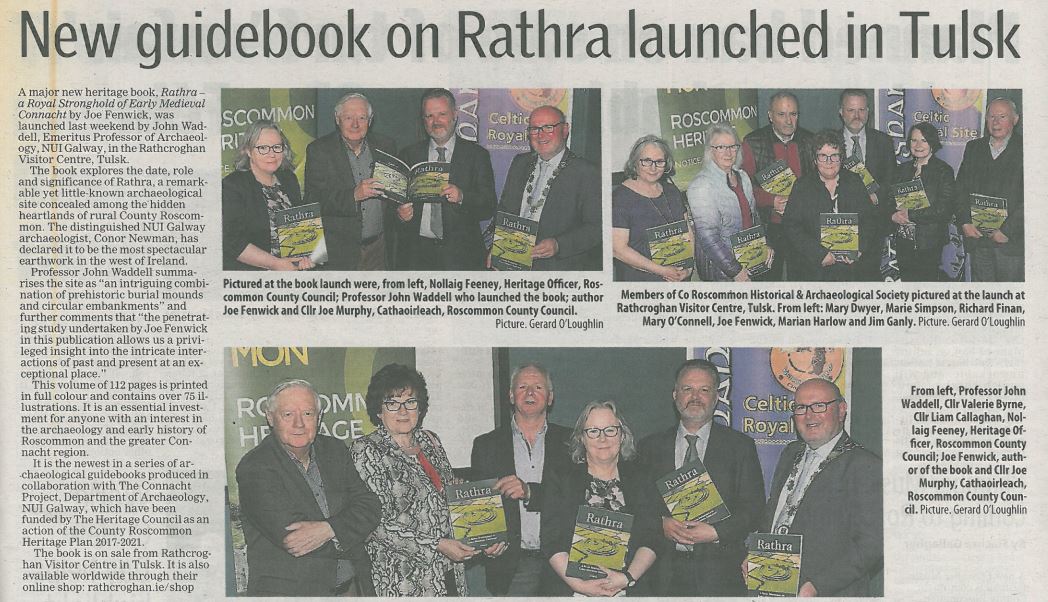 'Rathra: a royal stronghold of early medieval Connacht' book-launch 'Roscommon Herald' 26 April 2022