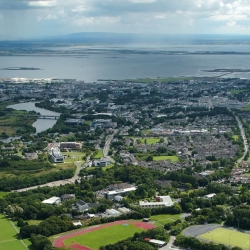 Aerial photo of the University of Galway campus.